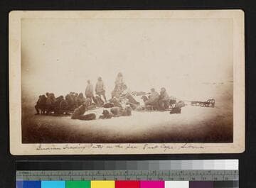 Indian trading party on the ice. East Cape -- Siberia