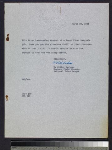 Letter by Barbour and Annual Report