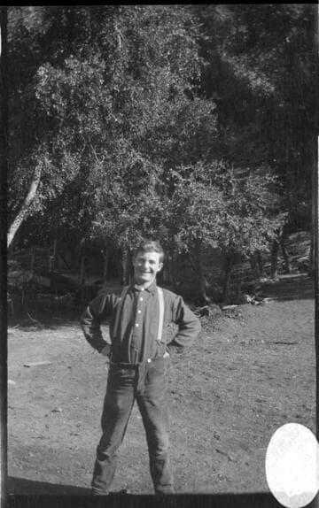 An unknown man standing in a field