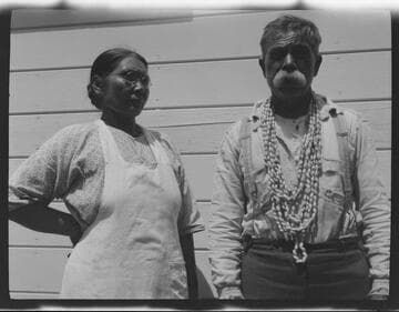 An unidentified Native American man and woman