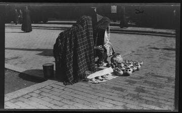 Southwest Indian women with pottery for sale, Albuquerque, New Mexico