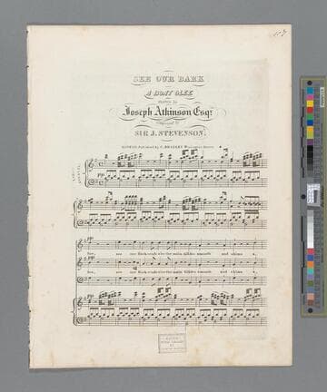 See our bark : a boat glee / written by Joseph Atkinson Esqr. composed by Sir J. Stevenson