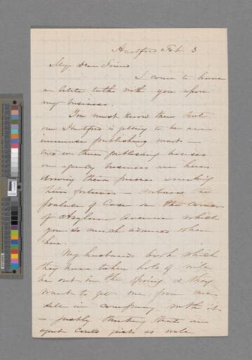 Stowe, Harriet Beecher. Letter to James Thomas Fields