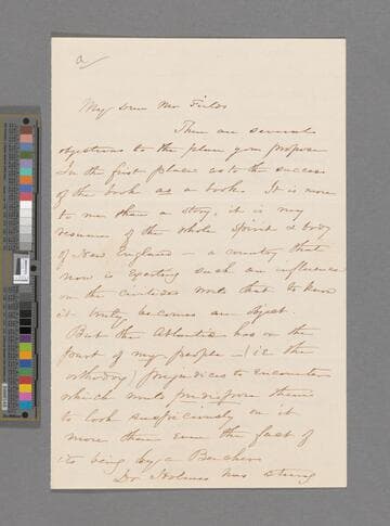 Stowe, Harriet Beecher. Letter to James Thomas Fields