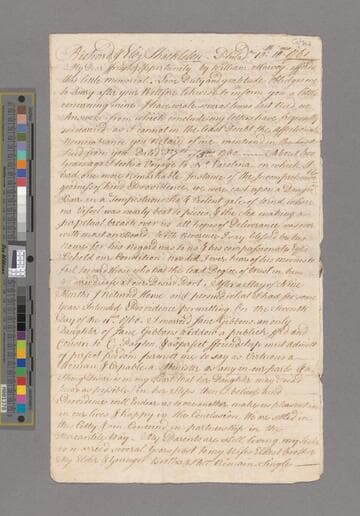 Peters, John. Letter to Richard Shackleton