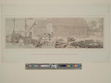 Lymington Quay, With the Method of Shipping Cattle for the Isle of Wight