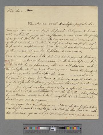 Robinson-Morris, Matthew, 2nd Baron Rokeby. Letter to Elizabeth (Robinson) Montagu