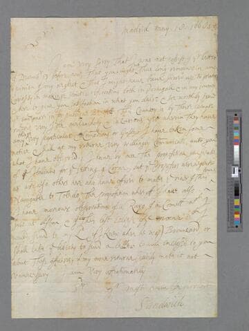 Montagu, Edward, 1st Earl of Sandwich. Letter to [unknown addressee]
