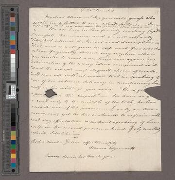 Edgeworth, Maria.  Letter to [Alicia Magdalena (Wilson) Beaufort]
