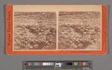 View of Lava Bed, looking North-east, showing the Modoc fortifications in the background