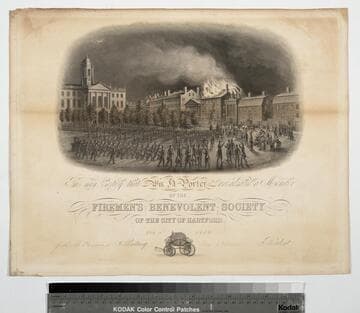 This may certify that Wm. H. Porter was admitted a member of the Firemen's Benevolent Society of the city of Hartford