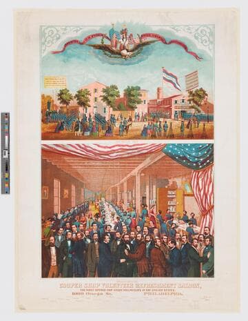 Cooper Shop Volunteer Refreshment Saloon, the first opened for Union volunteers in the United States. 1009 Otsego St.  Philadelphia