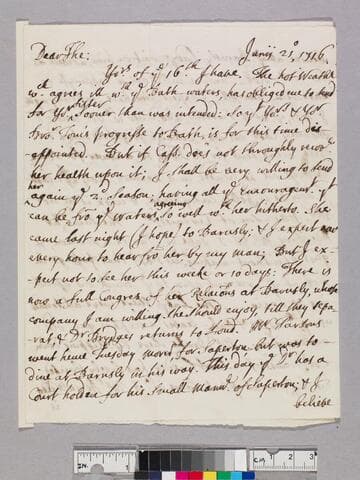 Leigh, Theophilus, approximately 1643-1725. Letter to Theophilus Leigh, 1693-1785
