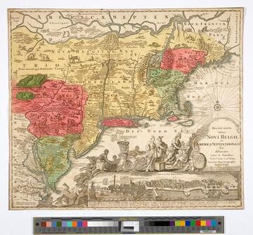 Recens edita totius Novi Belgii in America Septentrionali siti delineatio cura et sumtibus / Tob. Conr. Lotteri, Sac. Caes Maj. Geographi
