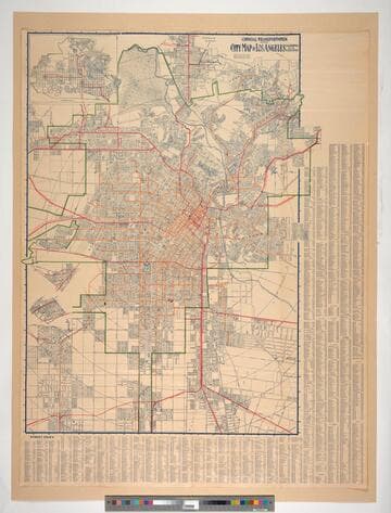 Official transportation and city map of Los Angeles California and suburbs