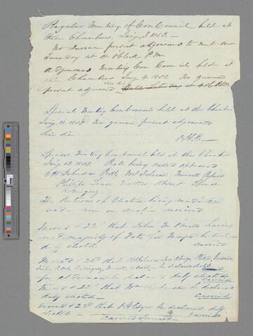 Meeting Minutes Jan'y 3, 1853-Jan'y 22, 1853