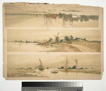 [Proof sheet of three view prints by Louis Harlow]