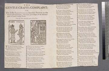 The gentle craft's complaint: or, the jolly shoe-makers humble petition to the Queen and Parliament with their great hopes of the advancement of each leather trade. Tune of, Now, now comes on the glorious year