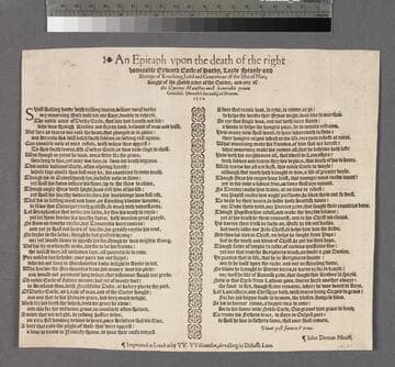 An epitaph vpon the death of the right honorable Edward Earle of Darby, Lorde Stanly and Strange of Knocking, Lord and Gouernour of the Isles of Man, Knight of the noble order of the Garter, and one of the Queenes Maiesties most honorable priuie Counsell. Deceased the. xxiiij. of Nouem. 1572