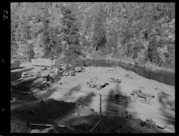 Big Creek - Mammoth Pool - General view of diversion tunnel contractor's dumpsite