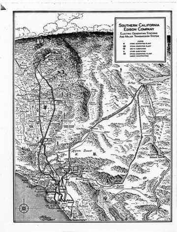 Map of power stations and transmission for the Edison Service Area