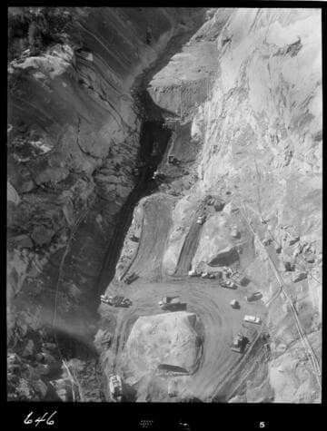Big Creek - Mammoth Pool - Aerial view of cutoff from upstream