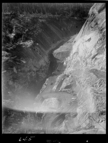 Big Creek - Mammoth Pool - General view of cutoff trench looking downstream
