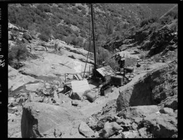 Big Creek - Mammoth Pool - Drill setup at the Ross Creek bore hole