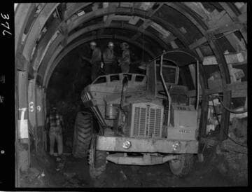 Big Creek - Mammoth Pool - Working in Power Tunnel at outlet portal
