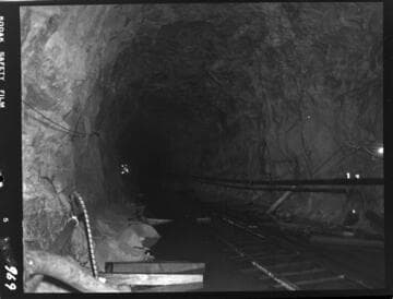 Big Creek - Mammoth Pool - Tunnel in area of "Hole Thru" from Rock Creek to outlet