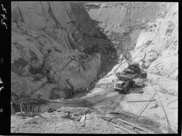 Big Creek - Mammoth Pool - General view of bottom of cutoff trench looking downstream