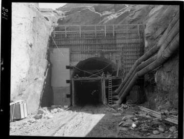 Big Creek - Mammoth Pool - Tunnel inlet portal with concrete forms partially removed