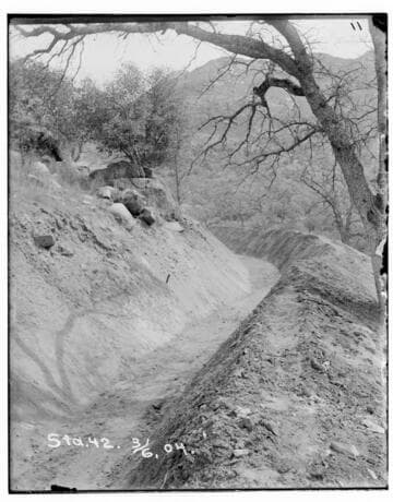 A ditch at Station 42 at Kaweah #2 Hydro Plant