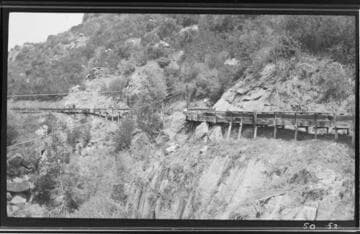 Long distance view of flume at Kaweah #1 Hydro Plant