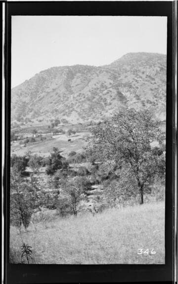 View of the countryside near the hydro plant of the Tulare County Power Company