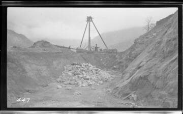 The reservoir partially excavated at Kaweah #3 Hydro Plant