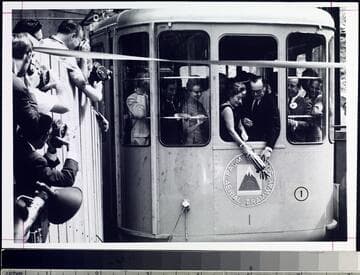 Dedication of the Palm Springs Aerial Tramway with Governor Edmund G