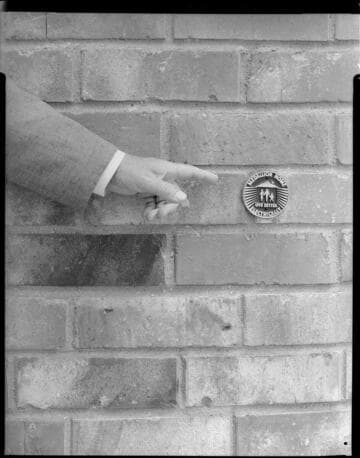 Medallion Home brand inlayed into masonry of a new home