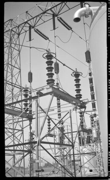Switch rack at electric substation