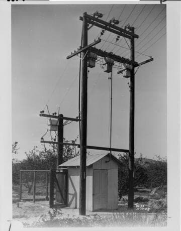 Edison's Moorpark Substation as it looked in 1923, a typical facility to serve a small rural community