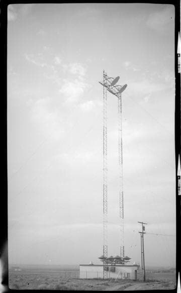 remote microwave relay station in the desert