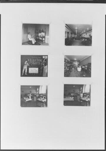 Multiple-image copy film negative with 6 images of electric appliance use in the home: 02 - 00447; 02