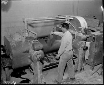 Man running a machine