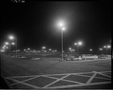 Lighting in parking lot of Hiram's store