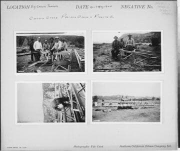 Big Creek Transmission Line - Tower construction Castaic Creek