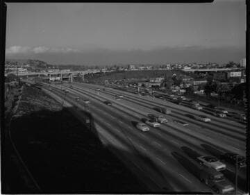 Los Angeles Freeway "Interchange" and rail yard