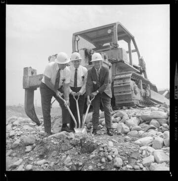 Groundbreaking ceremony at the site of a proposed substation