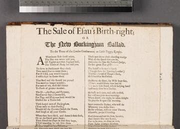 The sale of Esau's birth-right  or The New Buckingham ballad, to the tune of the London gentlewoman, or Little Peggey Ramsey