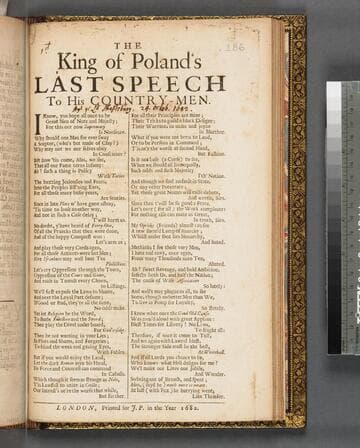 The King of Poland's last speech to his country-men