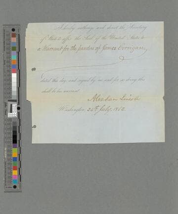 Abraham Lincoln, Washington, D.C, authorization to William H. Seward